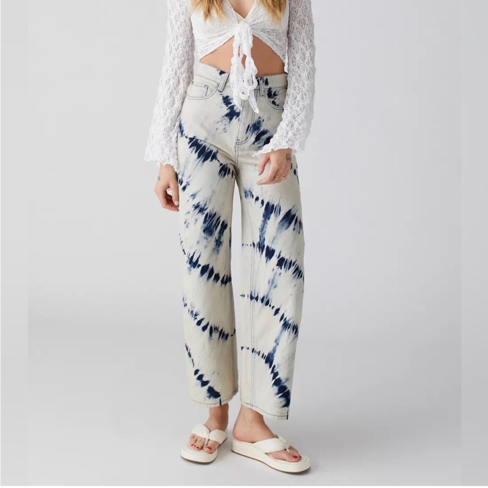 BDG Bleached High And Wide Tie Dye Jeans